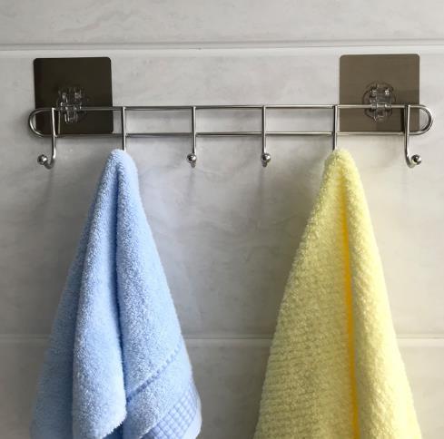 6 Hooks Wall Mounted Cloth Hook for Bathroom